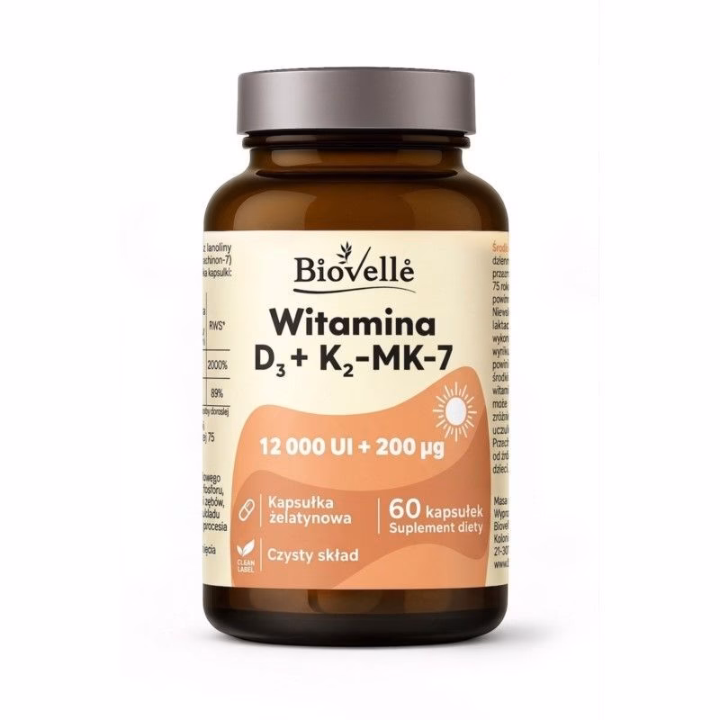 Witamina D3 K2 MK7 Forte Biovelle